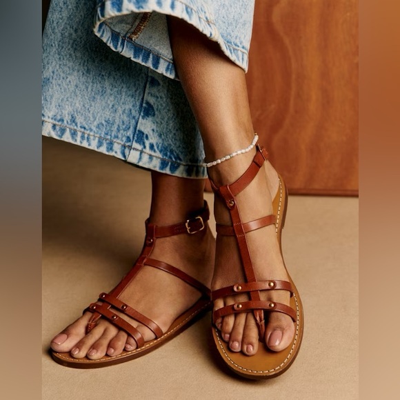 Sezane Shoes - Sezane Tan Leather Celia Sandals